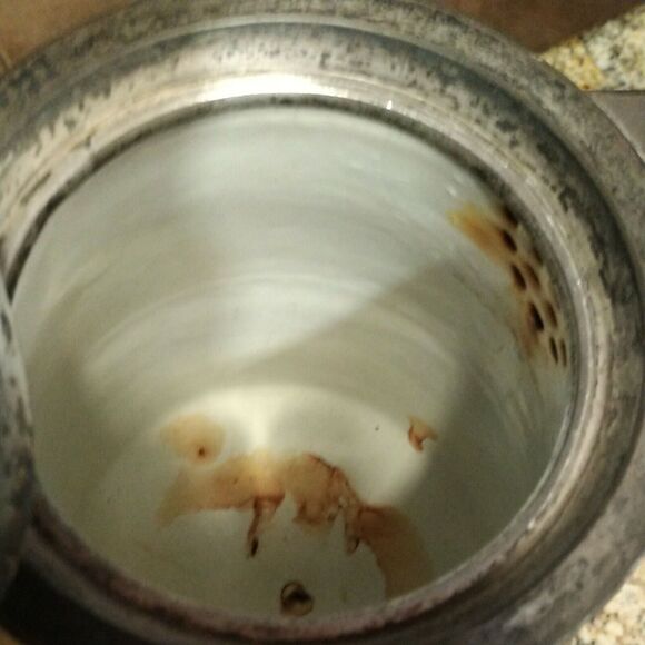 Meridian B Co Silver Plate Devil Pitcher Ceramic Liner 1868 Victorian 13.5" - Picture 8 of 9